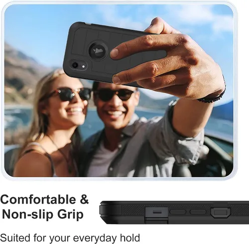 Miniatura 7 de Funda para iPhone XR, con protector de pantalla integrado, protección resistente contra caídas, cuerpo completo, a prueba de golpes, a prueba