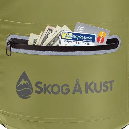 Miniatura 3 de Skog Å Kust DrySak - Bolsa impermeable con tapa enrollable para viajes y al aire libre - tamaños de 5, 10 y 20 litros Verde militar