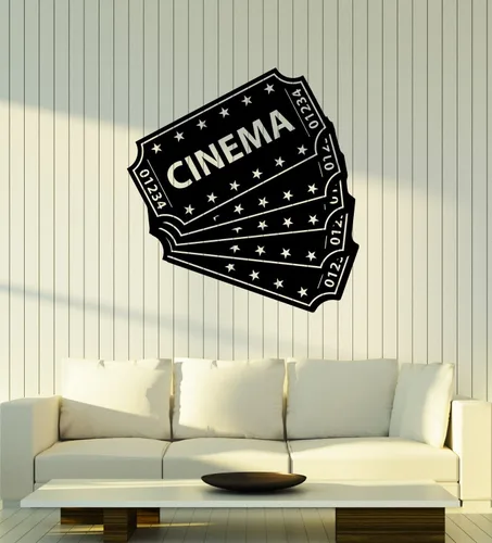 Vinilo grande para pared, entradas de cine, cine, cine, sala de cine, decoración de habitación, pegatinas mural (ig5360)