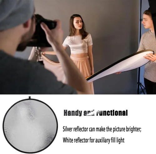 Miniatura 4 de MDRTIRIM Reflectores de luz 2 en 1, plegable, equipo fotográfico portátil, tablero de relleno de fotografía de 12 pulgadas (11.8 in) para interiores