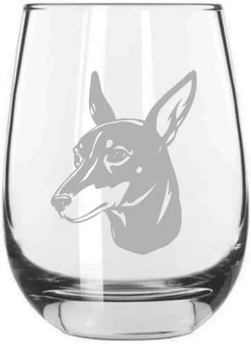 Miniatura 66 de Sakhalin Husky Dog - Copa de vino grabada personalizada de 15.25 onzas sin tallo