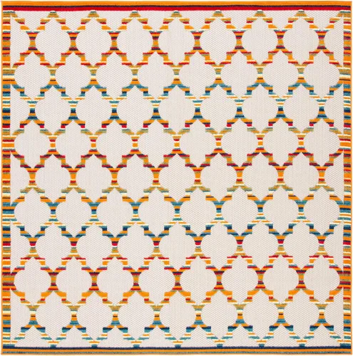 Miniatura 25 de SAFAVIEH Alfombra lavable para exteriores, colección Cabaña, 2'2" x 5', azul y gris, no desprende pelusa y fácil de limpiar, entrada puerta