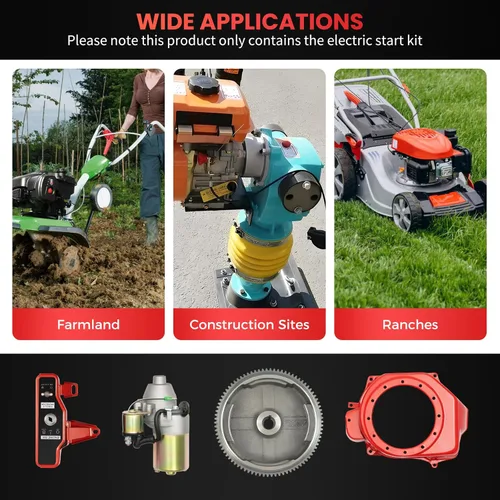 Miniatura 6 de Kit de conversión de arranque eléctrico para motor GX160/GX200 - Motor de arranque de 12 V, volante e interruptor de llave Kit de motor