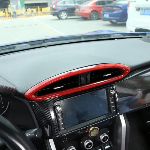 Miniatura 3 de YIWANG ABS Fibra De Carbono De La Consola Interior Del Coche De La Salida De Aire De La Ventana Del Marco De La Ventana Pegatina Para Subaru BRZ Rojo
