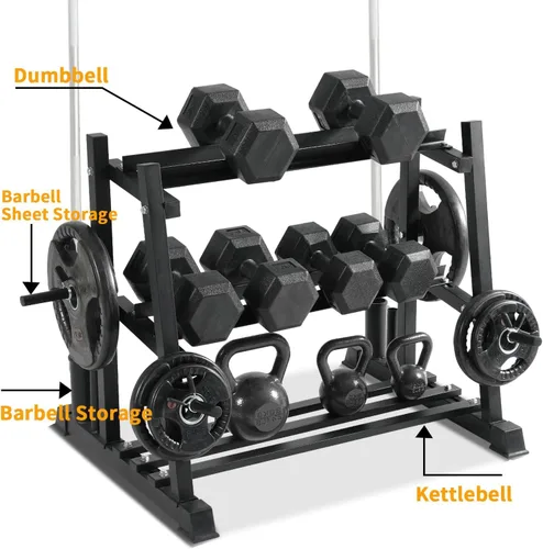 Miniatura 2 de Estante para Mancuernas, Bongkim Juego de Mancuernas con Soporte de Estante, Estante de Pesas para Mancuernas para Gimnasio en Casa, Estante