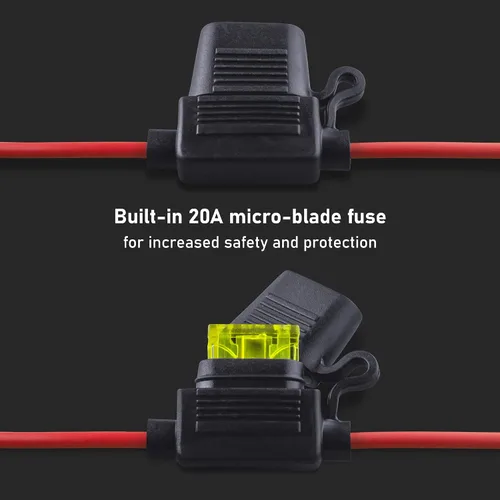 Miniatura 5 de SafeAMP Arnés de cables compatible con NOCO(R) GC002 X-Connect, M6 (1/4 pulgadas) conector de terminal de ojal