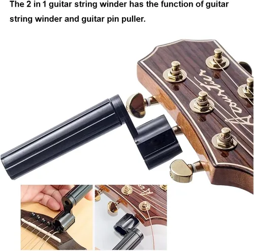 Miniatura 3 de Kit de reparación de guitarra, 3 piezas de herramientas de reparación de guitarra, incluyendo enrollador de cuerdas 2 en 1, cortador de cuerdas