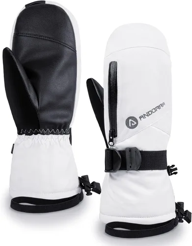 ANDORRA Guantes de esquí para mujer, con pantalla táctil, impermeables, acolchados, aislantes, guantes de esquí para clima frío