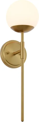 Miniatura 16 de Juego de 2 apliques de pared de latón envejecido, apliques modernos de tocador de baño para iluminación de pared, luminarias de tocador con vidrio