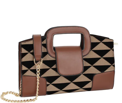 Miniatura 74 de ZLMBAGUS - Bolso de mano para mujer, diseño vintage con solapa y asa, de piel sintética, para llevar al hombro