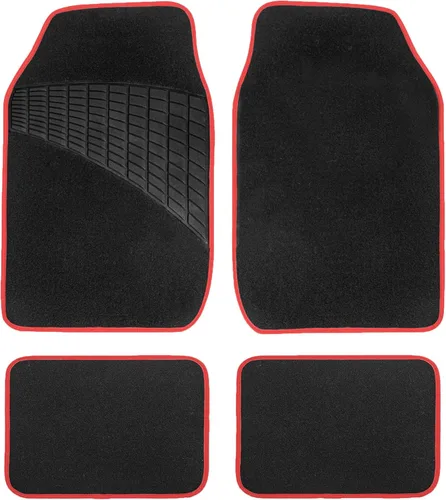 Miniatura 10 de FH Group Alfombrillas antideslizantes con almohadilla de talón de goma, ajuste universal para sedán, SUV y camión, juego completo beige/negro
