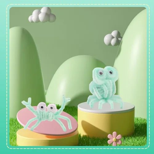 Miniatura 7 de 100 piezas de limpiadores de tuberías para manualidades, limpiador de tuberías de felpilla, limpiador de tuberías verde claro, suministros