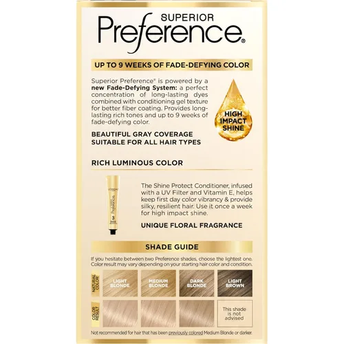 Miniatura 168 de L'Oreal Paris Superior Preference - Tinte permanente luminoso que desafía la decoloración, tinte para el cabello hasta 9 semanas de resplandor, 09