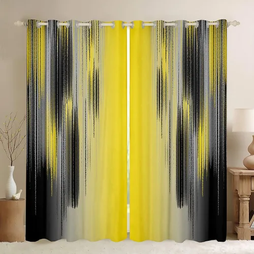 Miniatura 44 de jejeloiu Cortinas rojas y negras para dormitorio (2 paneles, 38 x 45 pulgadas) con líneas geométricas de rayas 30% a 50% cortinas opacas para niños