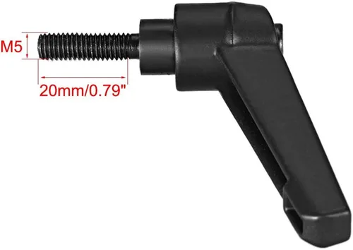 Miniatura 3 de uxcell Manija de palanca de sujeción ajustable M5 x 0.787 in óxido negro métrico acero al carbono macho roscado perillas de mano con botón