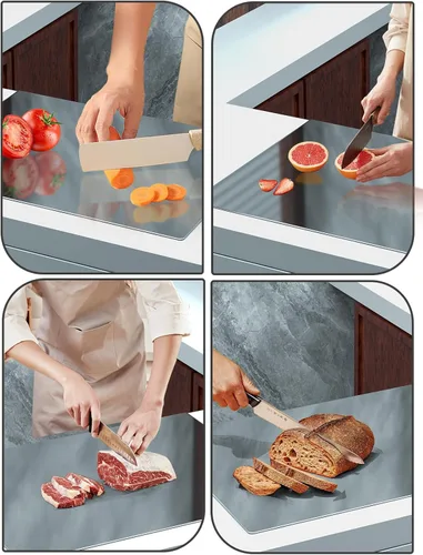 Miniatura 4 de Tabla de cortar de titanio para cocina, tabla de cortar de titanio grande, apta para lavavajillas, fácil de limpiar, tablas de cortar no tóxicas
