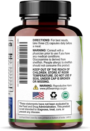 Miniatura 8 de Glucosamina Condroitina MSM 2100mg - 3x Fuerza, suplemento de apoyo articular para la movilidad y comodidad de las articulaciones para hombres