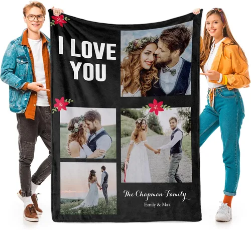 Miniatura 17 de inkArts Mantas personalizadas con fotos para la familia, manta de fotos personalizada, mantas personalizadas con fotos como regalos para Navidad, 8