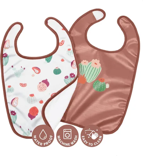 Miniatura 6 de BabyToLove Set of 2 Bibs Soft & Waterproof with a Hook & Loop Closure Infant & Toddler Mealtimes