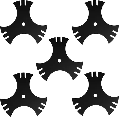 Miniatura 8 de Paquete de 2 cuchillas de bordeadora 781-0748-0637 para Craftsman Edger, 781-0748 de 9 pulgadas, hoja de estrella de 3 lados, orificio central