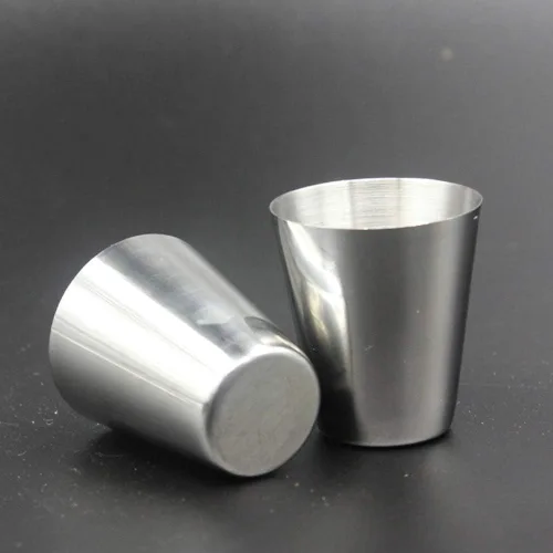 Miniatura 5 de 4 vasos de chupito de acero inoxidable de 1.0 fl oz (1 onza), vaso de chupito con una funda de transporte de piel sintética negra, para acampar al