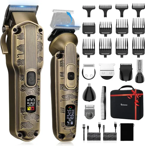 Miniatura 8 de Kit de recortadora de barba Scttomon, juego de cortapelos profesional, afeitadora de lámina eléctrica para hombres, máquina de corte de pelo