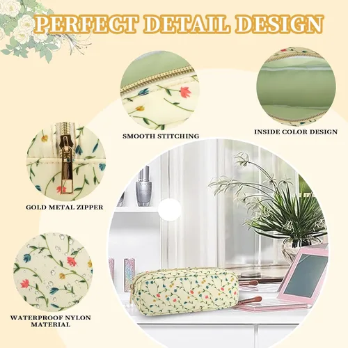 Miniatura 4 de Nolon - Mini bolsa de maquillaje para mujeres y niñas, bonita bolsa de maquillaje preparada para cosméticos con cremallera, bolsa organizadora