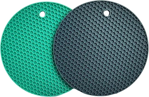 Miniatura 4 de 4 salvamanteles de silicona para ollas y sartenes calientes, almohadillas de aislamiento de grosor para manualidades antideslizantes (azul)
