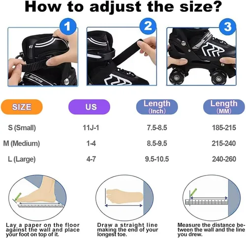 Miniatura 4 de Patines de ruedas ajustables para niños, para hombres, mujeres y niñas, con 8 ruedas de iluminación, para interiores y exteriores, patines