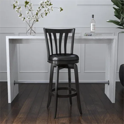 Miniatura 2 de Hillsdale Savana Taburete de cocina de madera, 29.5 pulgadas de alto, negro