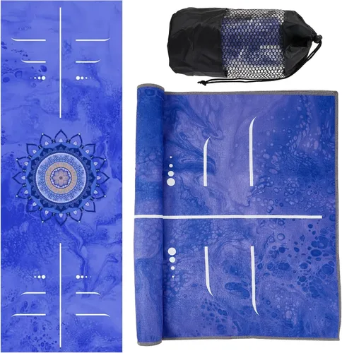 Miniatura 8 de Toallas de yoga, toalla antideslizante para esterilla de yoga caliente con puntos de agarre, manta de yoga de microfibra suave súper absorbente