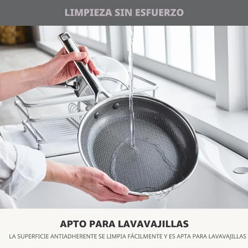 Miniatura 9 de GreenPan Hybrid - Juego de 13 piezas de ollas y sartenes antiadherentes de acero inoxidable, ollas y sartenes de cerámica APEX Tri-Ply Thermobond