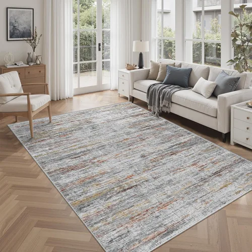 Miniatura 67 de Alfombras para pasillos antideslizantes 2x8, alfombra de pasillo moderna lavable para entrada, alfombra de piso suave resistente a manchas para Gris