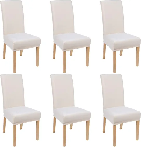 Miniatura 63 de smiry - Fundas para sillas de comedor de terciopelo elástico y suave, extraíbles, Terciopelo, Beige