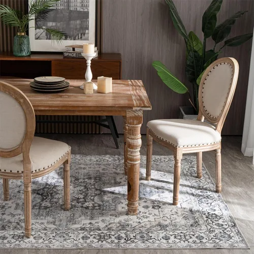 Miniatura 458 de Syalife 4x6 Alfombra Lavable para Área, Ultra Suave Antideslizante, Pila Baja, Alfombra Vintage Resistente a Manchas para Sala de Estar, Alfombra