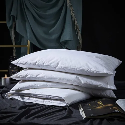 Miniatura 11 de Three Geese Almohada de plumas de ganso de capa ajustable, almohada de cama ensamblable, funda 100% algodón orgánico suave, buena para dormir boca