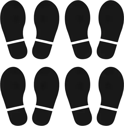 Miniatura 25 de PATIKIL Adhesivo de huellas de 6 x 2.5 pulgadas, 4 pares de zapatos de PVC para decoración de clase, guía de escaleras, color negro