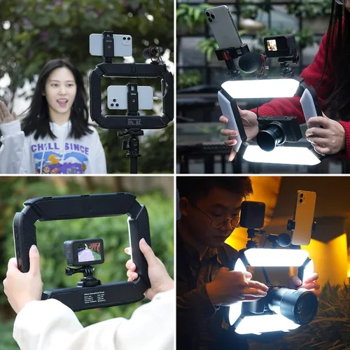 Miniatura 6 de Soporte de Video para Smartphone PICTRON U200 Luz de Anillo LED Portátil Luz para Selfies Estabilizador de Video para Teléfono para Cámara