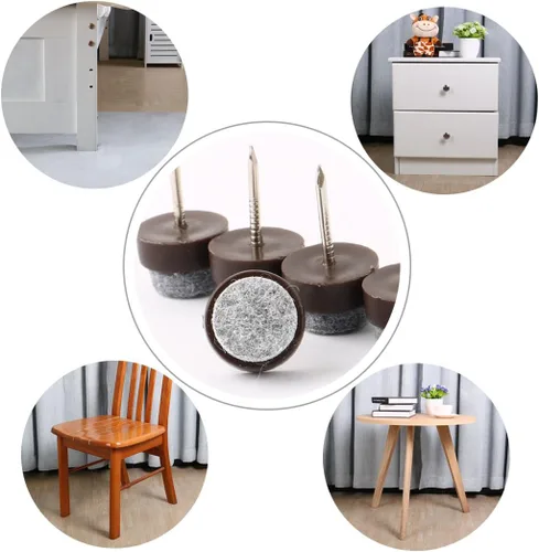 Miniatura 5 de uxcell Home Mesa Silla Muebles Patas Patas Protector de Piso 16mm/0.6" Dia Pack de 16