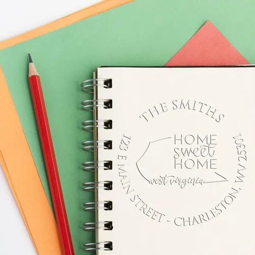 Miniatura 149 de Sello en relieve de dirección personalizado para nuevos propietarios de viviendas, sello redondo de 1-5/8 para dirección de casa, estampado