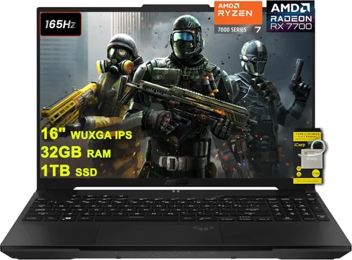 Miniatura 17 de ASUS TUF Gaming A16 Laptop de 16 pulgadas WUXGA IPS 144Hz AMD 6 núcleos Ryzen 7 7445HS 64GB RAM 1TB SSD GeForce RTX 4050 (hasta 194 AI Tops) RGB
