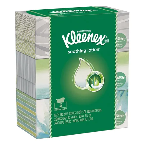 Kleenex Loción de tejido facial, 3 unidades x 120 unidades en total 360 pañuelos A3938
