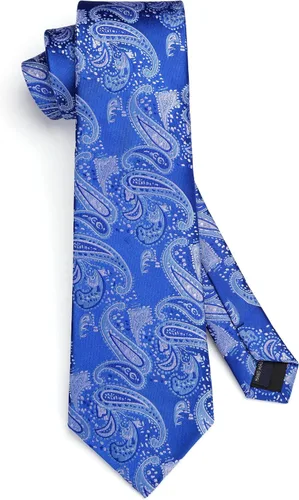 Miniatura 61 de HISDERN Corbatas para hombre, corbata de cachemira y bolsillo cuadrado tejido clásico floral para hombre, corbata de fiesta de boda