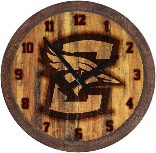 Miniatura 67 de The Fan-Brand NCAA Oklahoma Sooners: Reloj de pared con parte superior de barril de imitación para decoración de bar, decoración de fiesta