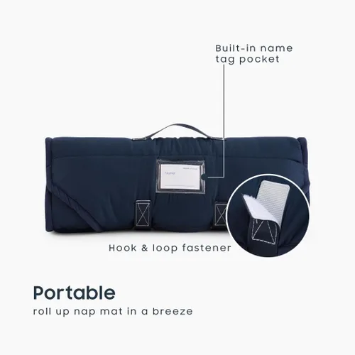 Miniatura 4 de Wake In Cloud - Tapete para siesta para cuna con almohada y manta, para niños pequeños y niñas en guardería, jardín de infantes, preescolar y Azul