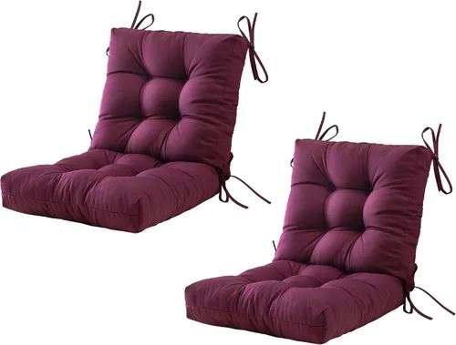 Miniatura 24 de BLISSWALK Cojines para sillas de exteriores, cojín grueso de mimbre con respaldo bajo y lazos para muebles de patio, 40 pulgadas de largo x 20 Beige