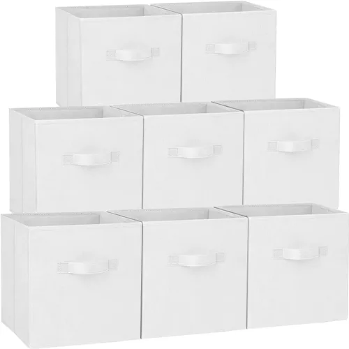 Miniatura 11 de Criusia Cubos de almacenamiento – Contenedores de almacenamiento de tela resistente de 11 pulgadas para estantes, armario, organizador de cubos