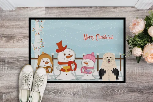 Miniatura 2 de Caroline's Treasures BB2427MAT - Felpudo con texto en inglés de Carolers Old English Sheepdog de 18 x 27 pulgadas, tapete para puerta delantera