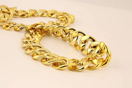 Miniatura 4 de Collar de cadena grande y gruesa para estilo Hip Hop de plástico, 26323640 pulgadas