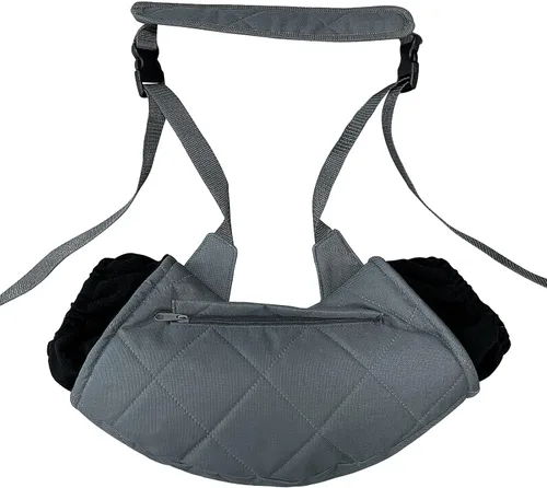 Miniatura 2 de Calentador de mano de forro polar para exteriores, aislamiento Thinsulate de camuflaje para exteriores, se adapta a la caza con mosca, pesca con Gris